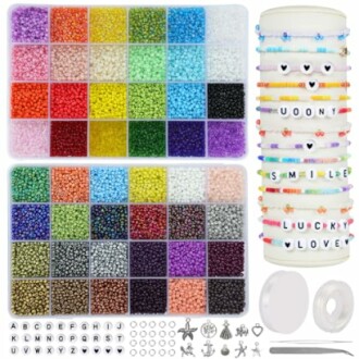 UOONY 16800pcs Glass Seed Beads Kit